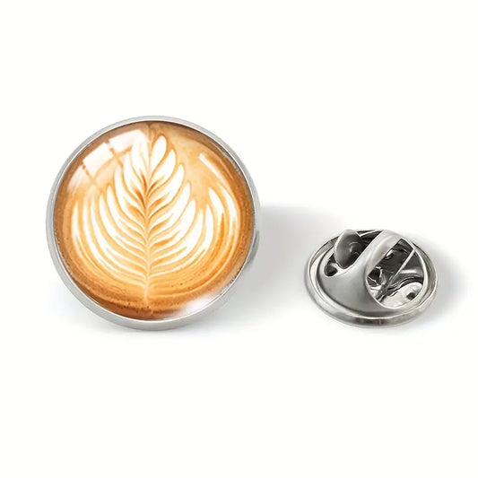 Latte Art Brooch Pin